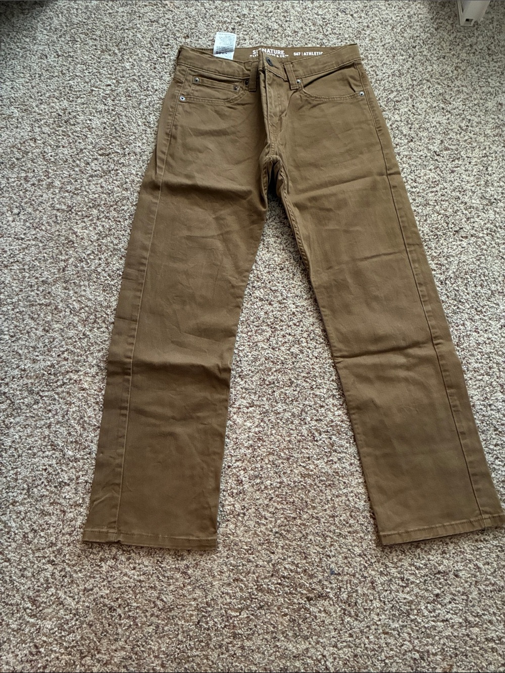 Signature by Levi Strauss Men's Straight Jeans in Brown